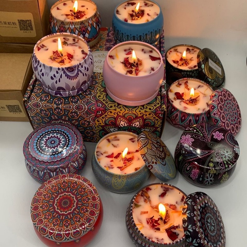 1/4PCS Vintage Scented Candles - Home Fragrance Jar 评论和价格